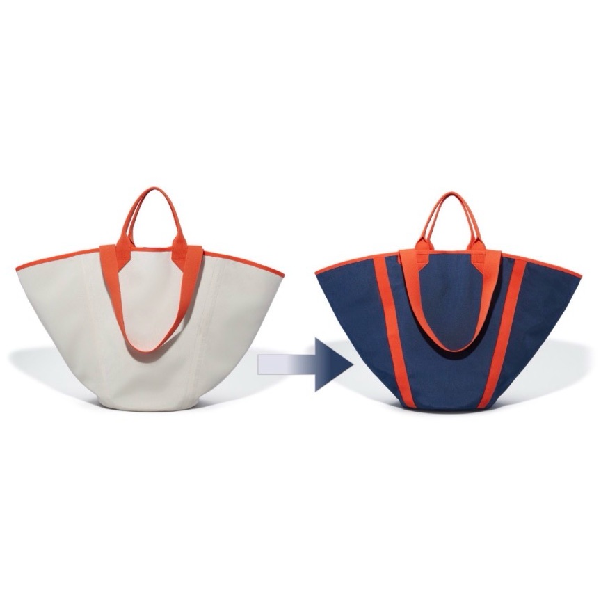 Nwt Rothy’s Tote Reversible In Cream Navy Orange